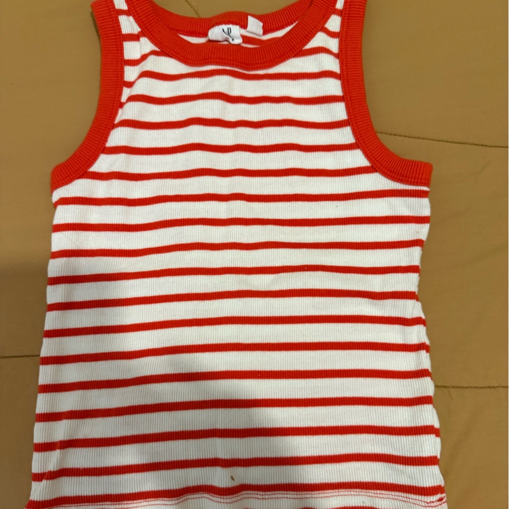 Gap Girls Red and White Striped Sleeveless Top